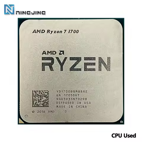 AMD Ryzen 7 1700 R7 1700 3.0 GHz Used GAMING Zen 0.014 Eight-Core Sixteen-Thread CPU 65W YD1700BBM88