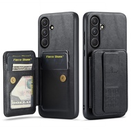 Fierre Shann Leanther Phone Case For Samsung Galaxy A56 A55 A54 A36 A35 A34 With Holder Card Slot Pr