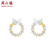 ชุดเครื่องประดับสร้อยคอเงินสเตอร์ลิง S925 Zircon แม่ของไข่มุกต่างหูสร้อยคอผีเสื้อสำหรับผู้หญิง J0614