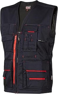U Power Men's HY018DB-2XL-Chaleco Multibolsillos Game Happy Model Fun Deep Blue Size XXL, blue, L