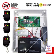Sliding Dc Motor Control Box with 3x Remote 2 Channel E8 D2 - for Sliding Auto Gate System  (With / 