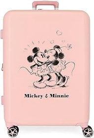Mickey & Minnie Kisses Medium Suitcase, Nude, 48 x 70 x 26 cm, Rigid ABS, Integrated TSA Closure, 88