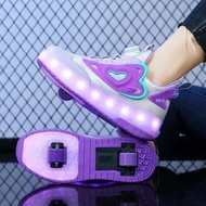 Giày Trượt Patin Hai Bánh Có Thể Điều Chỉnh Dành Cho Trẻ Em Với Bánh Xe Trơn Đầy Màu Sắc Có Thể Tháo