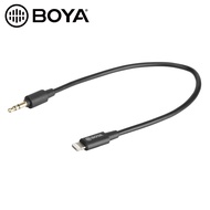 BOYA BY-K1 3.5mm TRS (Male) to IOS Lightning (Male) Microphone Mic Adapter Audio Cable Converter for iPhone iPad Mobile Phone Smartphone