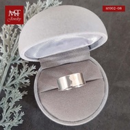MT Real Silver Ring Plain Flat Face Width 8 Mm. Size 51 61 (sr002-08) Jewelry Manithara