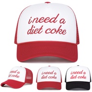 Unisex I NEED A DIET COKE Embroidery Adjustable Mesh Baseball Hat Sun Cap Spring Summer Outdoor Spor