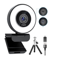 Spedal Af966 Hd Webcam 4k 30fps Dengan Lampu Cincin Boleh Laras Dan Mikrofon, Autofokus Webcam Denga
