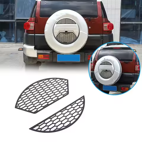 For Toyota FJ Cruiser 2007-2021 Stainless Steel + Aluminum Alloy Silver/Black Car Spare Tire Cover P