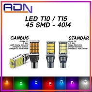 T15 T10 W16W CANbus 45 SUPER BRIGHT ERROR FREE REVERSE LED LIGHT T10 LED Bulb T10 LED