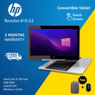 HP EliteBook Revolve 810 G3- Laptop + Tablet 2-in-1 - Convertible 360° Flip- Intel Core i5-5th Gen, 8GB RAM, 180GB SSD, 11.6" Full HD Touch Screen, Windows 10, Microsoft Office, Bag, Mouse