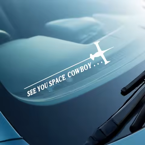 See You Space Cowboy Car Sticker Cowboy Bebop Spaceship Vinyl Decal Anime Side Window Auto Decor