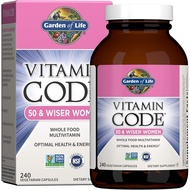 Garden of Life Multivitamin for Women 50 & Over, Vitamin Code Women 50 & Wiser Multi - 240 Capsules 