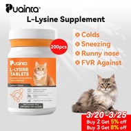 PUAINTA L-Lysine Tablets for Cat Relieves Sneezing & Runny Nose FVR & Cold Defense Immune Booster fo