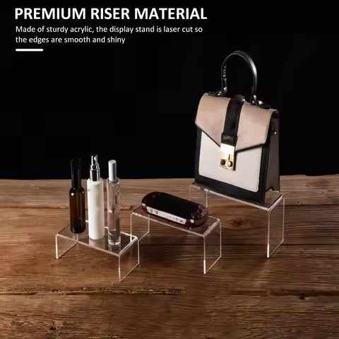 3/6/9Pcs Acrylic Transparent Display Stand U Shape Lightweight Holder Window Counter Cosmetics Rack 