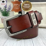 Lee 100% Full Leather Belt Casual Genuine Full Cowhide Leather Tali Pinggang Kulit Lelaki Kulit Orig