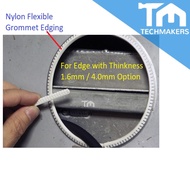 1Meter Nylon White Flexible Grommet Edging Edge Protector Protect Slot Strip For Sharp Edge Cable Wi