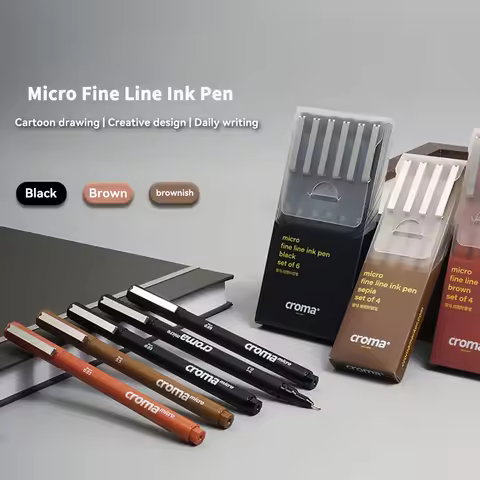 Micron Liner Fineliner Pen 0.05 0.03 0.1 0.5 Brush Tip Black Brown Fineliner Sketching Manga Drawing