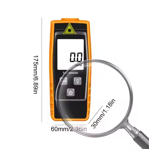 Mini Digital Tachometer LCD Backlight Non Contact RPM Meter Rotational Speed Sensor RPM Gauge Motor 