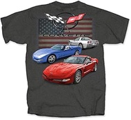 C5 Corvette American Flag T-Shirt : Dark Gray