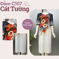 Đầm nữ trung niên mềm mát mịn quà tặng bà tặng mẹ đầm C107 - Thời trang Cát Tường