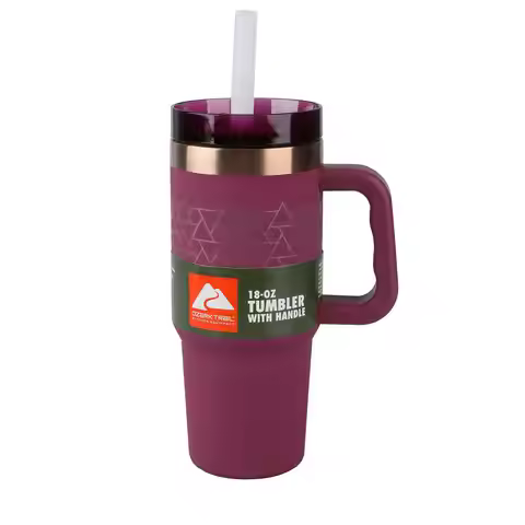 18 Oz Insulated Stainless Steel Tumbler with Handle Violet Magenta Insulated Stainless Steel Tumbler