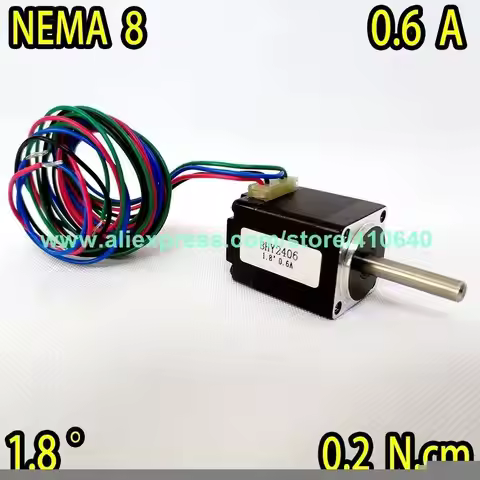 SALES NEMA 8 Stepper Motor 8HY2406 Mini Size Stepping Motor 0.6A Current 0.2 N.cm Torque with 4 Lead