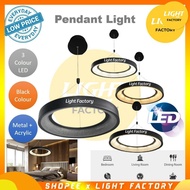 Decorative LED Ceiling Light Pendant Light LED 3 Colour Ceiling Lamp 48W Black
