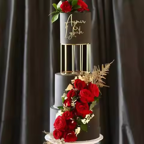 Gold Floating Cake Stand for Wedding Cakes Separator Stand Birthday Party Cake Decoration