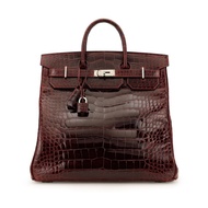 Hermès Bordeaux Shiny Alligator HAC Haut à Courroies Birkin 40 Palladium Hardware, 2004