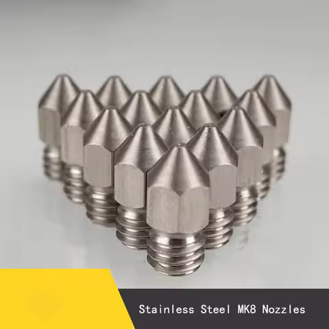 MEGA 5pcs MK8 Nozzles 0.2 0.3 0.4 0.5 0.6 0.8 1.0mm Stainless steel M6 Thread 1.75MM Filament for 3D