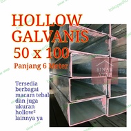 Besi- Hollow Galvanis 50 X 100 Tebal 1.3 Mm X 6 Meter