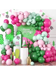 Kit De Arco De Globos De Niñas De Verano De 101 Piezas, Incluye Globos Verdes De Aguacate, Globos Hawaianos Y Guirnalda De Flores Para La Decoración Del De Compromiso, Cumpleaños