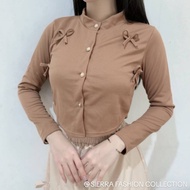 KIELO - ZJD CARDIGAN ALILA TOP RIBBON WITH THE LATEST MOTIF Lavina Cardigan Knit Coquette Ribbon Lon