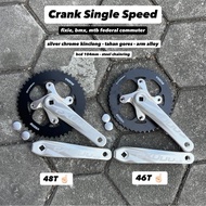 CRANK FIXIE BMX FEDERAL EXODUS 46T 48T ALLOY SILVER BLACK CHROME CHROME ALUMINIUM 46 48 T Bcd 104 17