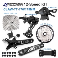 PROWHEEL Crank SHIMANO 12S Groupset Deore SL-6100 MTB Bike 12 S M6100SGS Rear Derailleur 12S 11- 52/