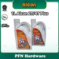 1L Alcon 2T &amp; 4T Plus Engine Motorcycle Oil Minyak 2T &amp; 4T Plus 2 Stroke 4 Stroke High Performance.💥Ready Stock💥