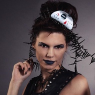 2pcs Klip Rambut Halloween Berbentuk Muka Hantu 4 inci, Aksesori Halloween Topeng Senyuman Seram, Kl