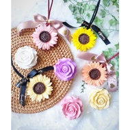 Hana Flower Aroma Stone Diffuser/Rose/Sunflower/Aromatherapy/Car Vent Diffuser/Car Clip/Essential oi