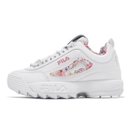 Fila Thick-Soled Casual Shoes Disruptor II Flower Women's White Pink Sawtooth Sole [ACS] 5C111Y155