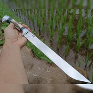 Golok sembelih Baja Bohler K110 Jerman gagang Tanduk rusa