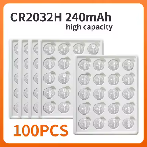 100PCS CR2032 high capacity 240mah Button Battery 3V Non-Rechargeable EEMB brand Lithium Battery CR2