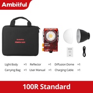 แฟลชวิดีโอ LED Q100R AMBITFUL 100W 2700K-6500K Bi-Color Version CRI 96 + TLCI 95 + ควบคุมไฟ LED กระเ