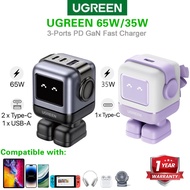 Ugreen RoboGaN 65W/30W USB C USB A Charger Mini Robot Nexode 3 พอร์ต GaN Fast Charger