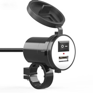 Motorcycle USB Charger DC 12V USB Car Charger with Switch Cigarette Lighter Socket Plug For Motorbik