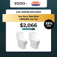 (3.25 Shopee Exclusive) TOTO One Piece Toilet Bowl C889DESI Twin Set