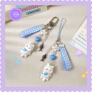 Purpleheartbora Cat Holding Fish Keychain Phone Accessories Handbag