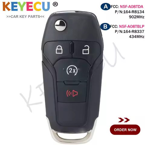 4 Button Flip Remote Key for Ford F150 F250 F350 F450 Ranger Raptor 2015 16 17 18 19 20 21 22 23 202