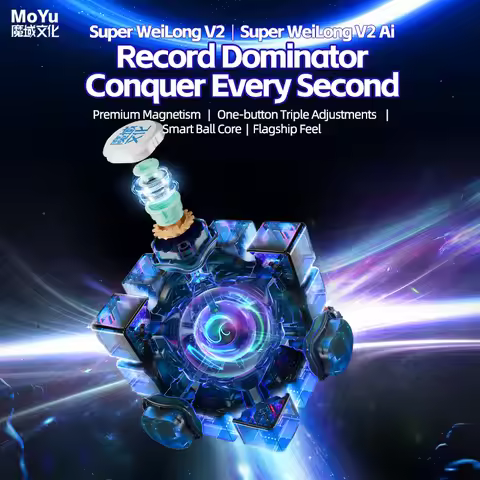 MOYU Super Weilong V2 AI 3X3X3 Magnetic Magic Speed Cube Super Weilong V2 20M Maglev UV Magico Puzzl