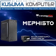 Casing + PSU Venomrx Mephisto + 300W PSU Micro ATX Casing PC
