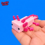 GANTUNGAN Minecraft Articulated Pink Axolotl Keychain - Cute Keychain & Fidget Toy